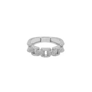 10K GOLD ROUND DIAMOND OPEN LINK RING 0.71 CT