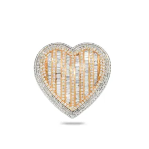 10K GOLD TWO TONE DIAMOND HEART STATEMENT RING 4.16 CT