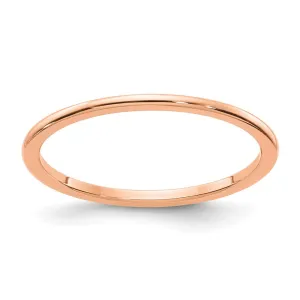 1.2mm 14k Rose Gold Polished Half Round Stackable Band