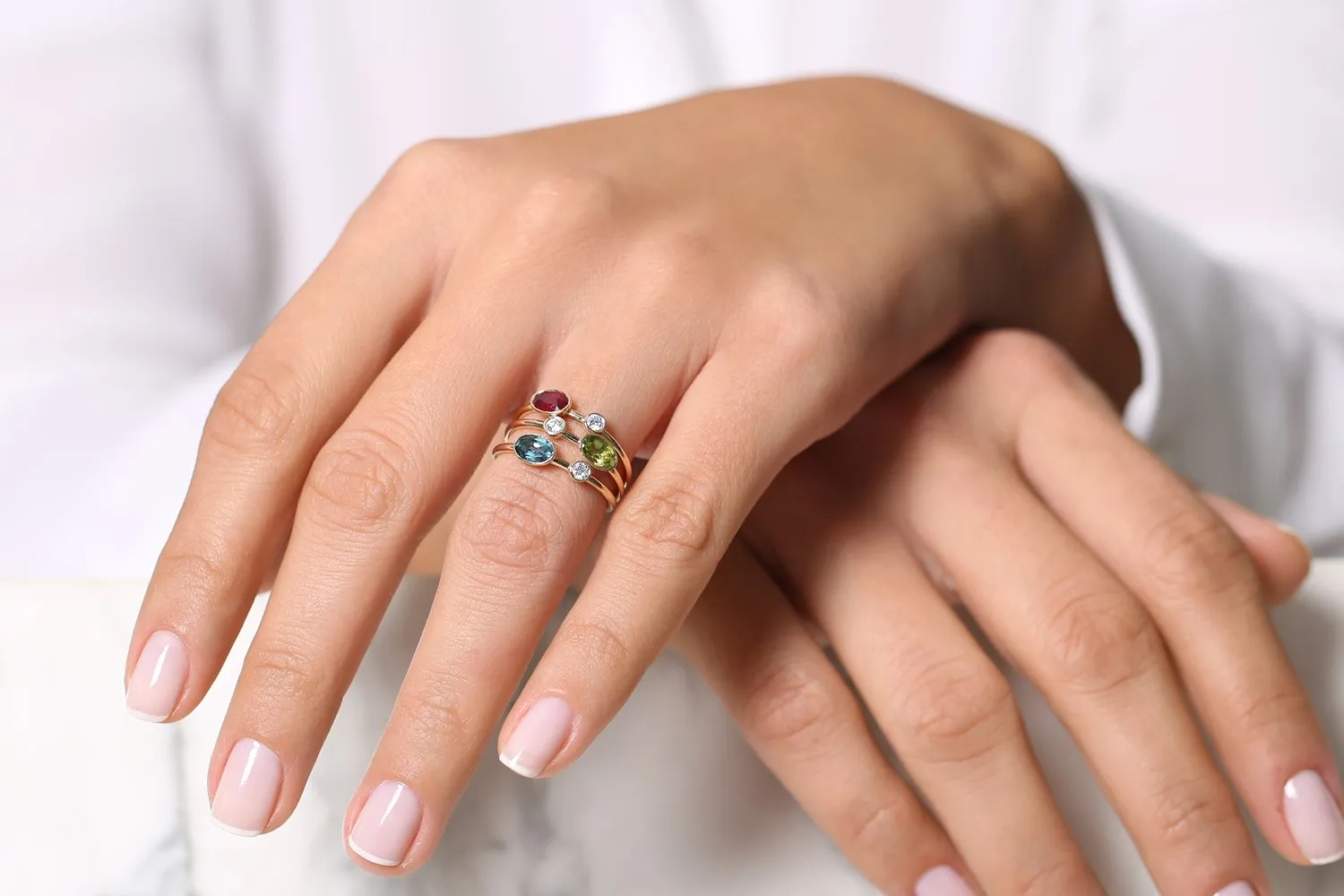 14k Gold Oval Peridot  and Diamond Ring