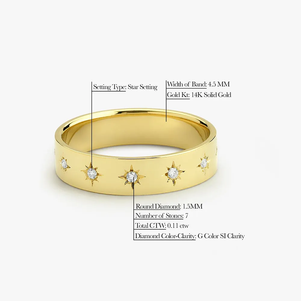 14K Gold Starburst Band