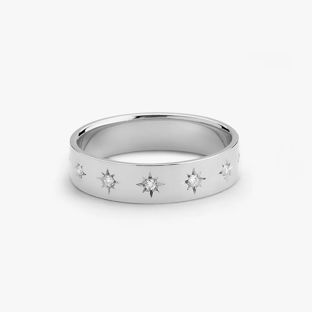 14K Gold Starburst Band