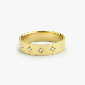 14K Gold Starburst Band