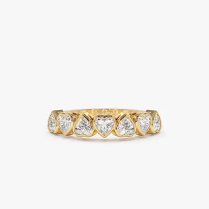 14k Heart Shape Up Down Bezel Setting Diamond Ring