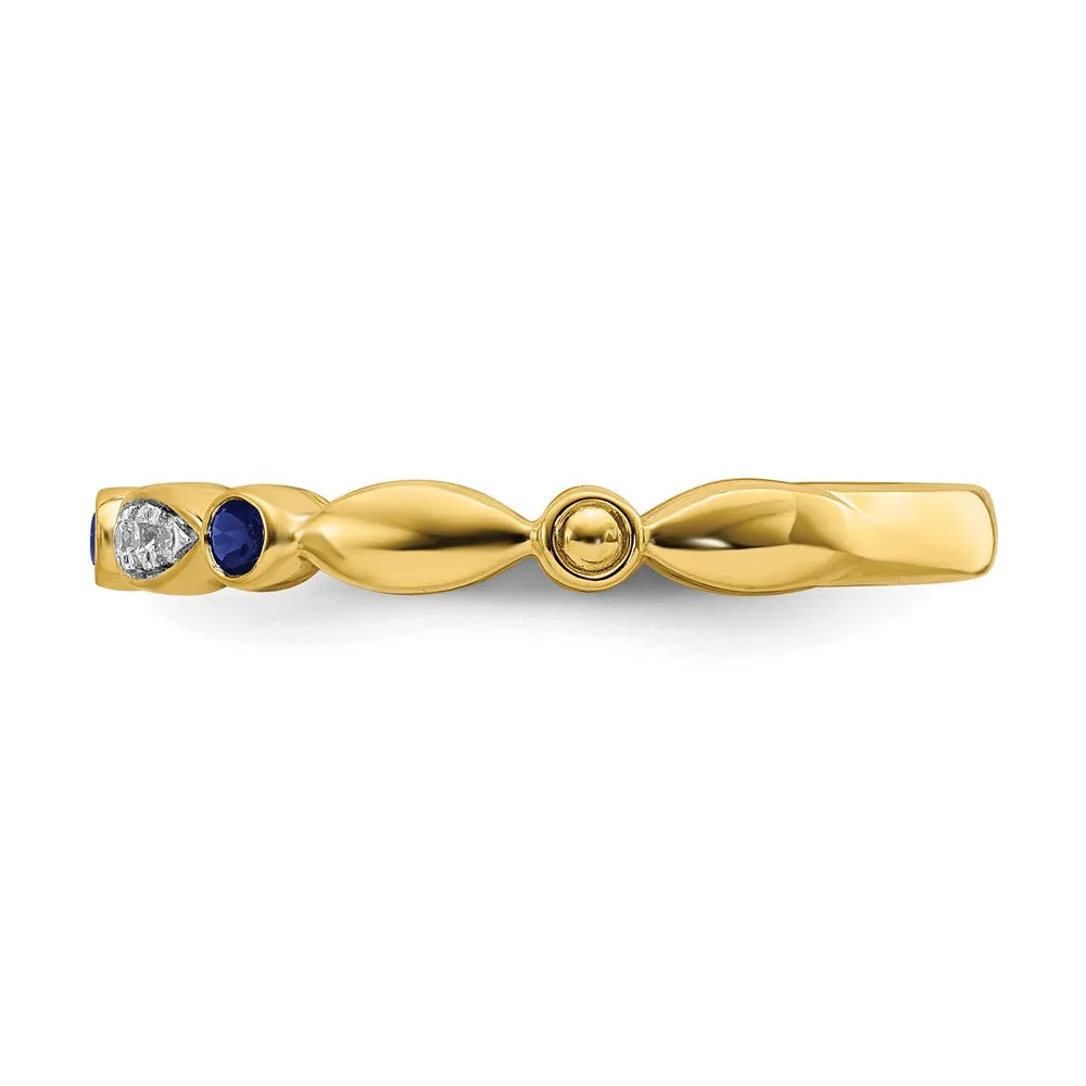 14k Stackable Expressions Created Sapphire and Diamond Ring | SK2088