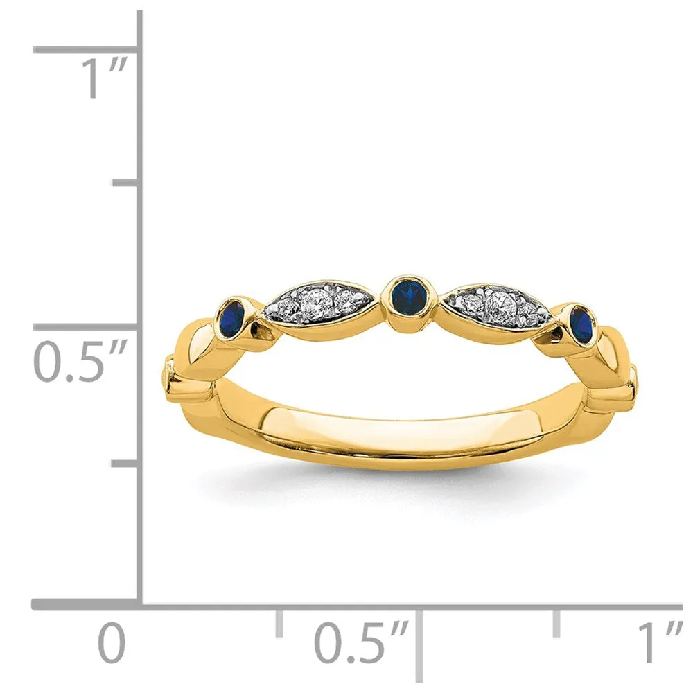 14k Stackable Expressions Created Sapphire and Diamond Ring | SK2088