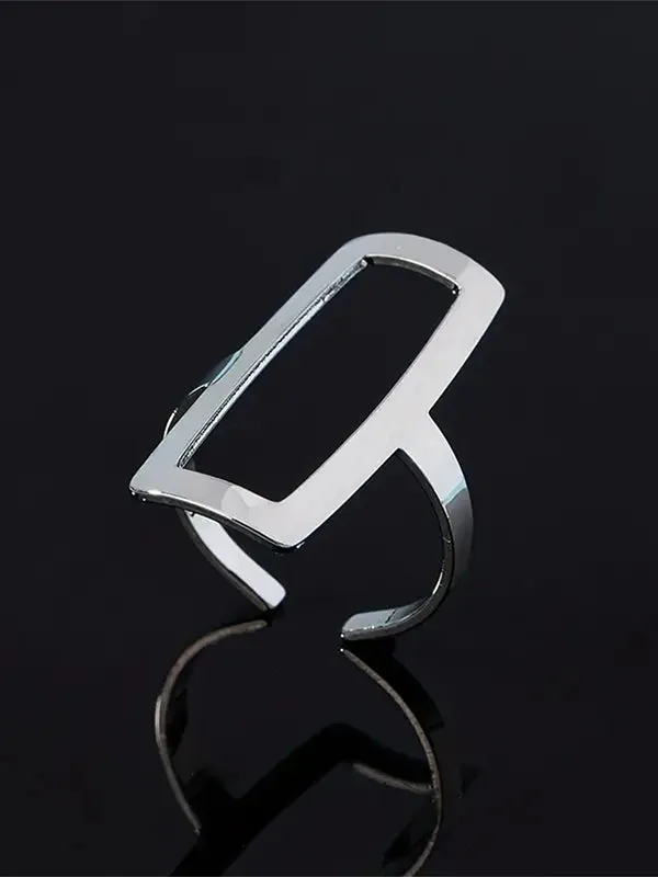 Adjustable Geometric Hollow Rings Accessories