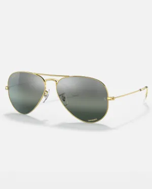 Aviator Large Metal Sunglasses in Legend Gold