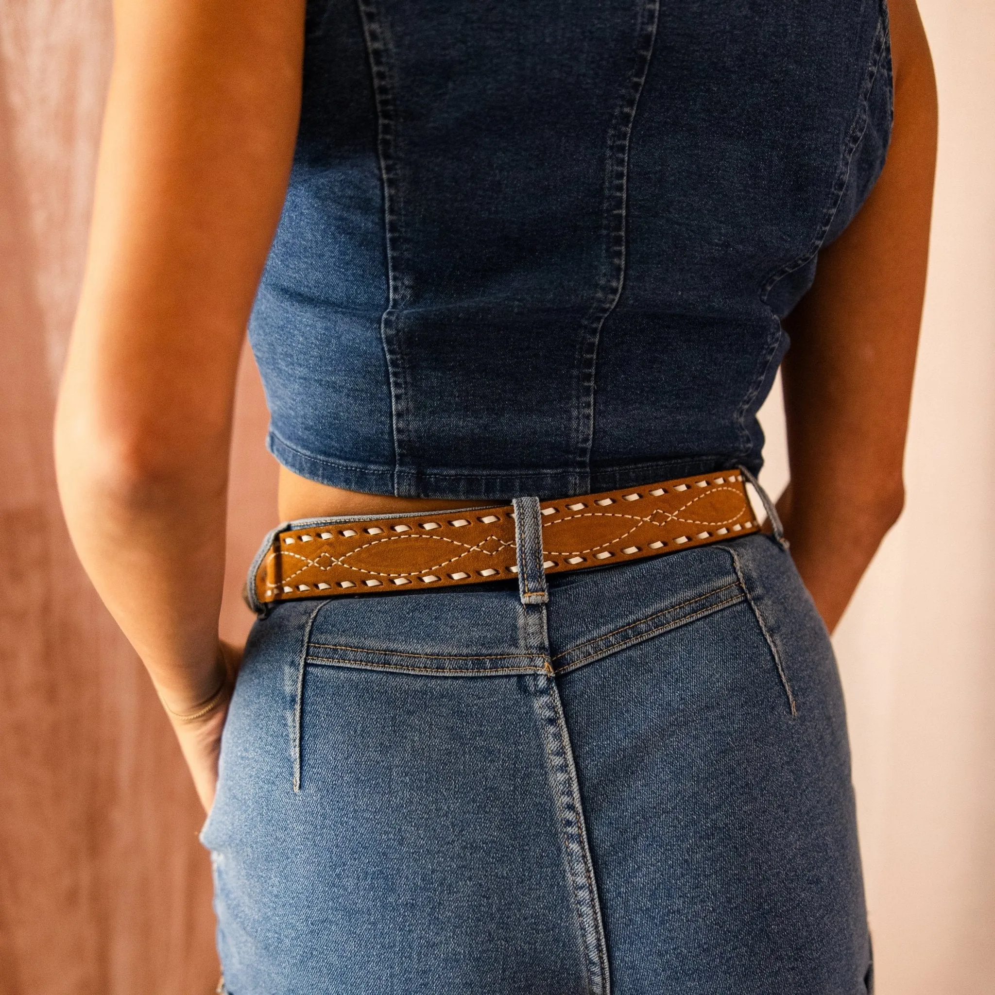 B1196A - Toast Suede Belt