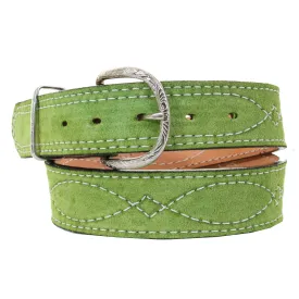 B1216A - Lime Green Suede Belt