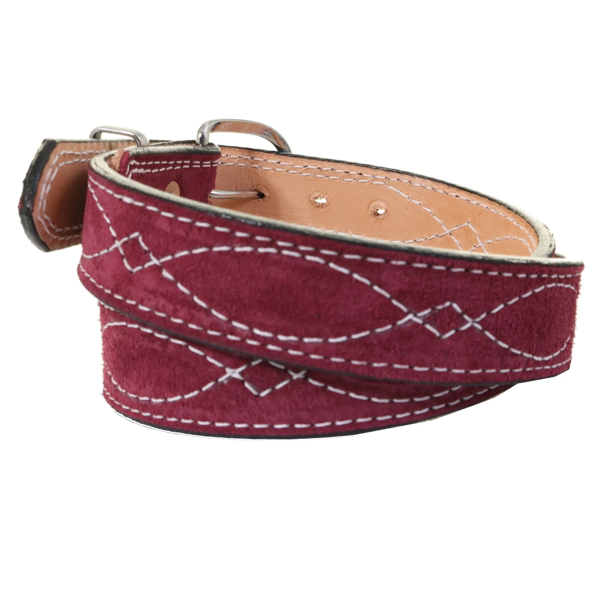 B1216B - Burgundy Suede Belt