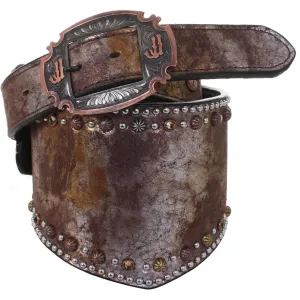 B880 - Vintage Metallic Chocolate Wide V Belt