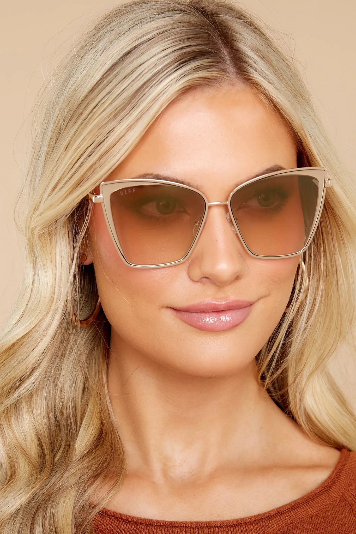 Becky Gold Flash Brown Fade Sunglasses