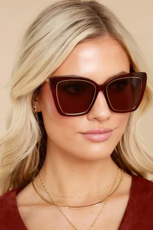 Becky IV Cognac Brown Sunglasses