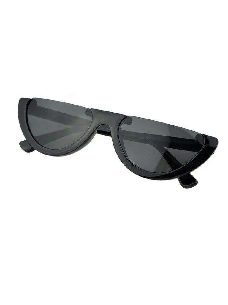 Blackgray Half-Frame Sunglasses