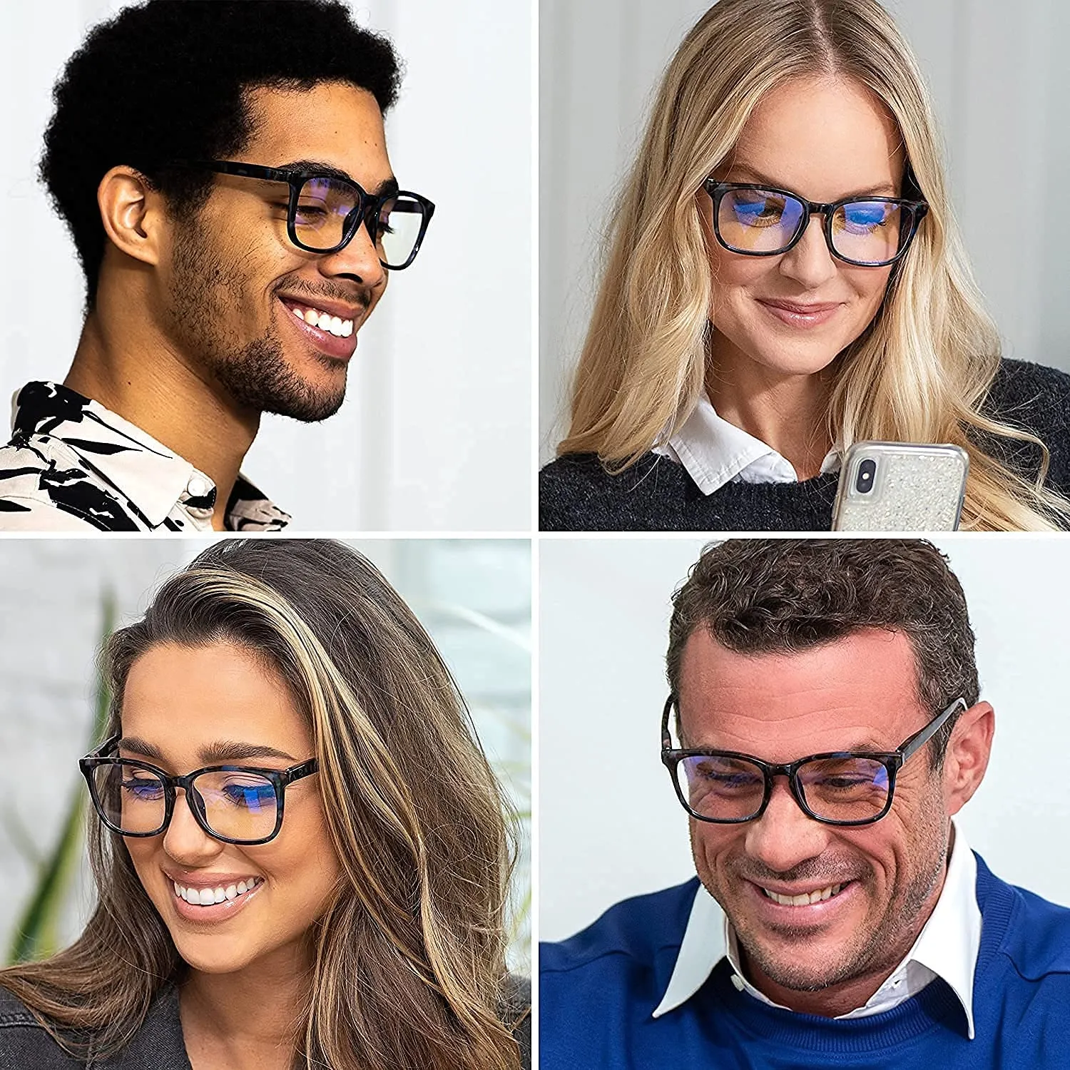 Blue-Light-Blocking-Reading-Glasses-Granite-0-75-Magnification-Computer-Glasses