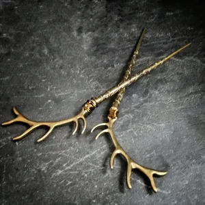 Bronze Antler Reindeer Hair Sticks Hair Jewelry