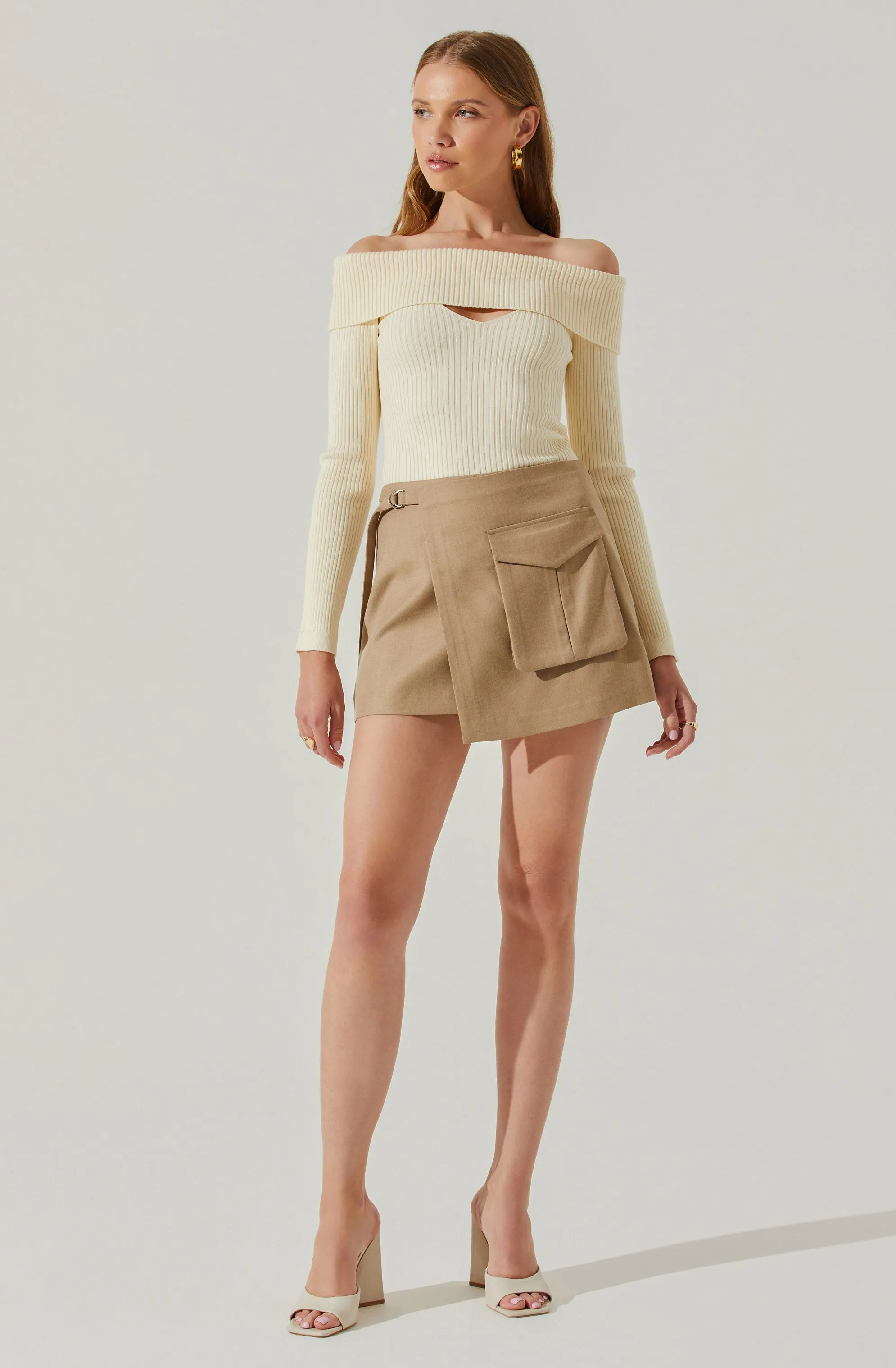 Brylee Foldover Cargo Mini Skirt