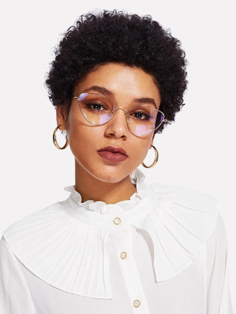 Cat Eye Metal Frame Glasses