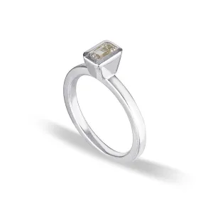 CELEBRATION STACKER RING - SMALL EMERALD CUT - WHITE SAPPHIRE