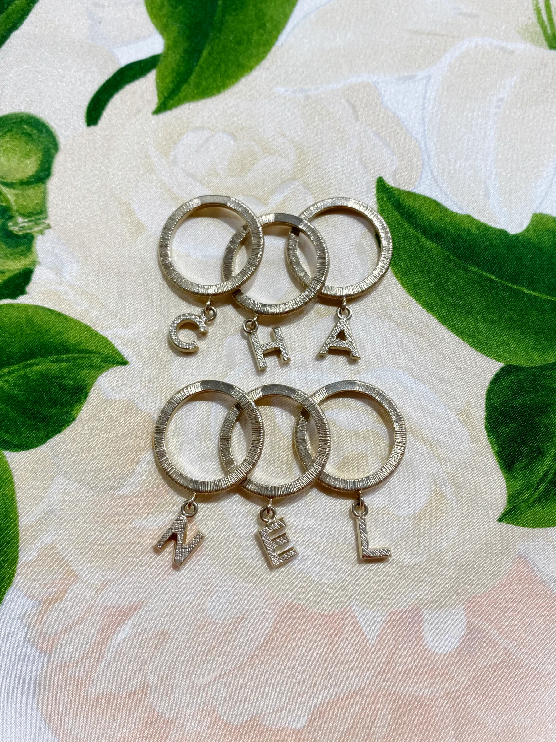 Chanel Letter Charm Ring Set