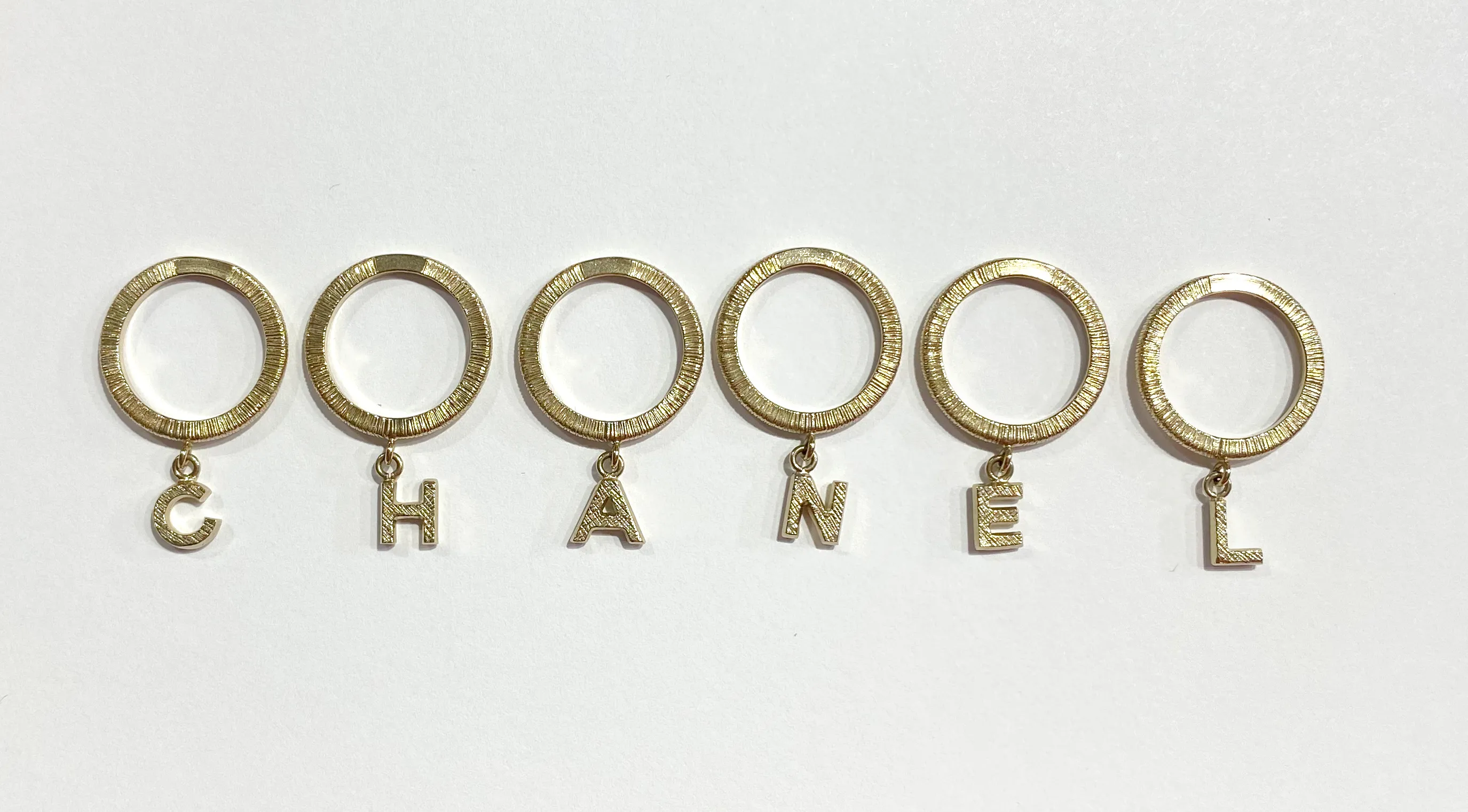 Chanel Letter Charm Ring Set