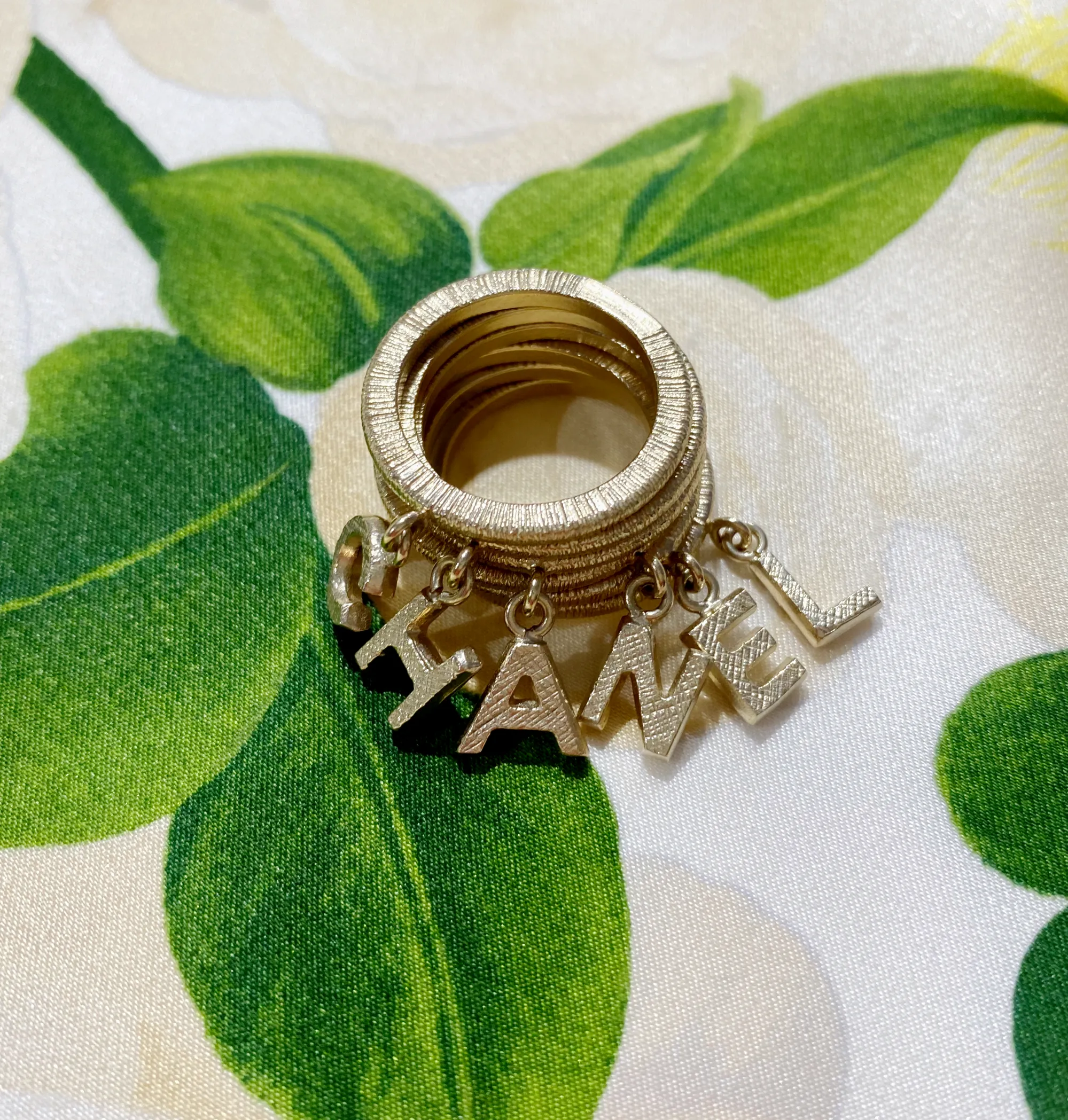 Chanel Letter Charm Ring Set