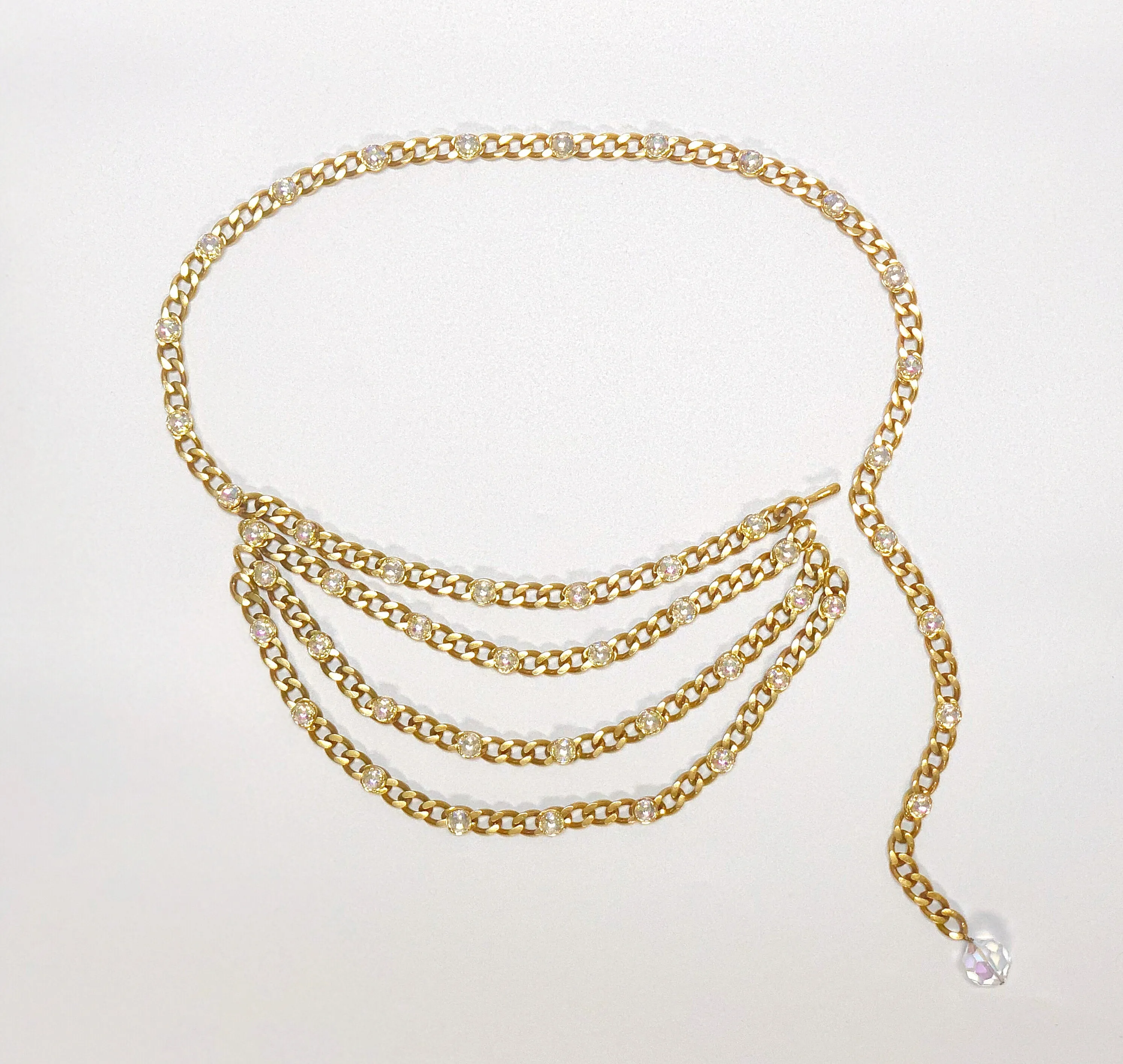 Chanel Vintage Crystal Chain Belt