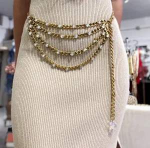 Chanel Vintage Crystal Chain Belt