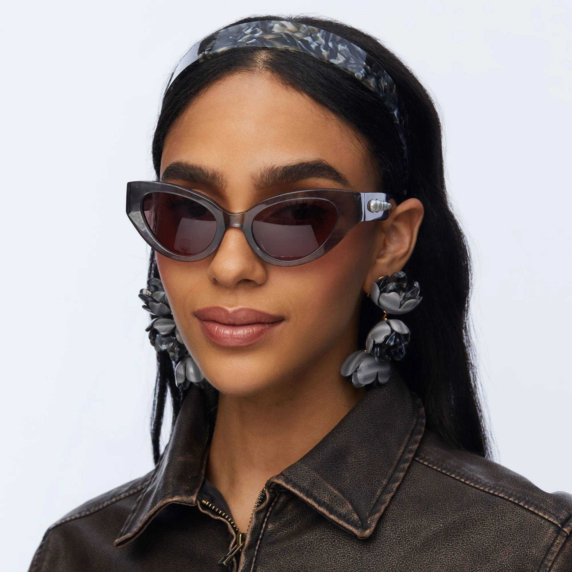 CHARCOAL NOLITA CAT-EYE SUNGLASSES