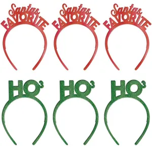 Christmas Metallic Red & Green Friendsmas Plastic Headbands | 6 ct