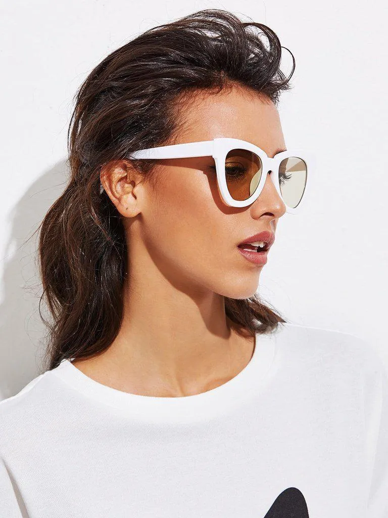 Chunky Frame Cat Eye Sunglasses