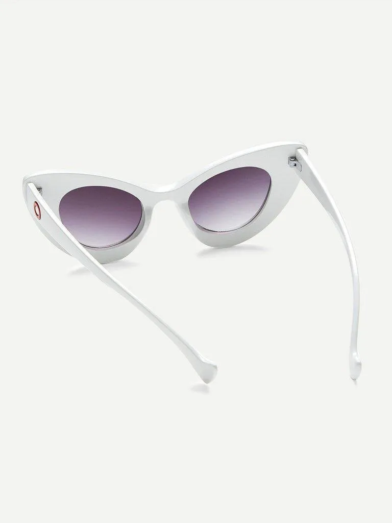 Colorblock Cat Eye Sunglasses