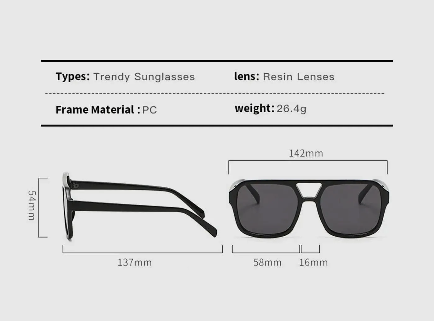 FitVille Dual-Bridge Aviator Sunglasses