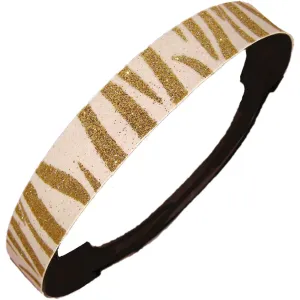 Gold and White Zebra Glitter Headband