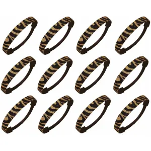 Gold Zebra Glitter Headbands - 12 Pack