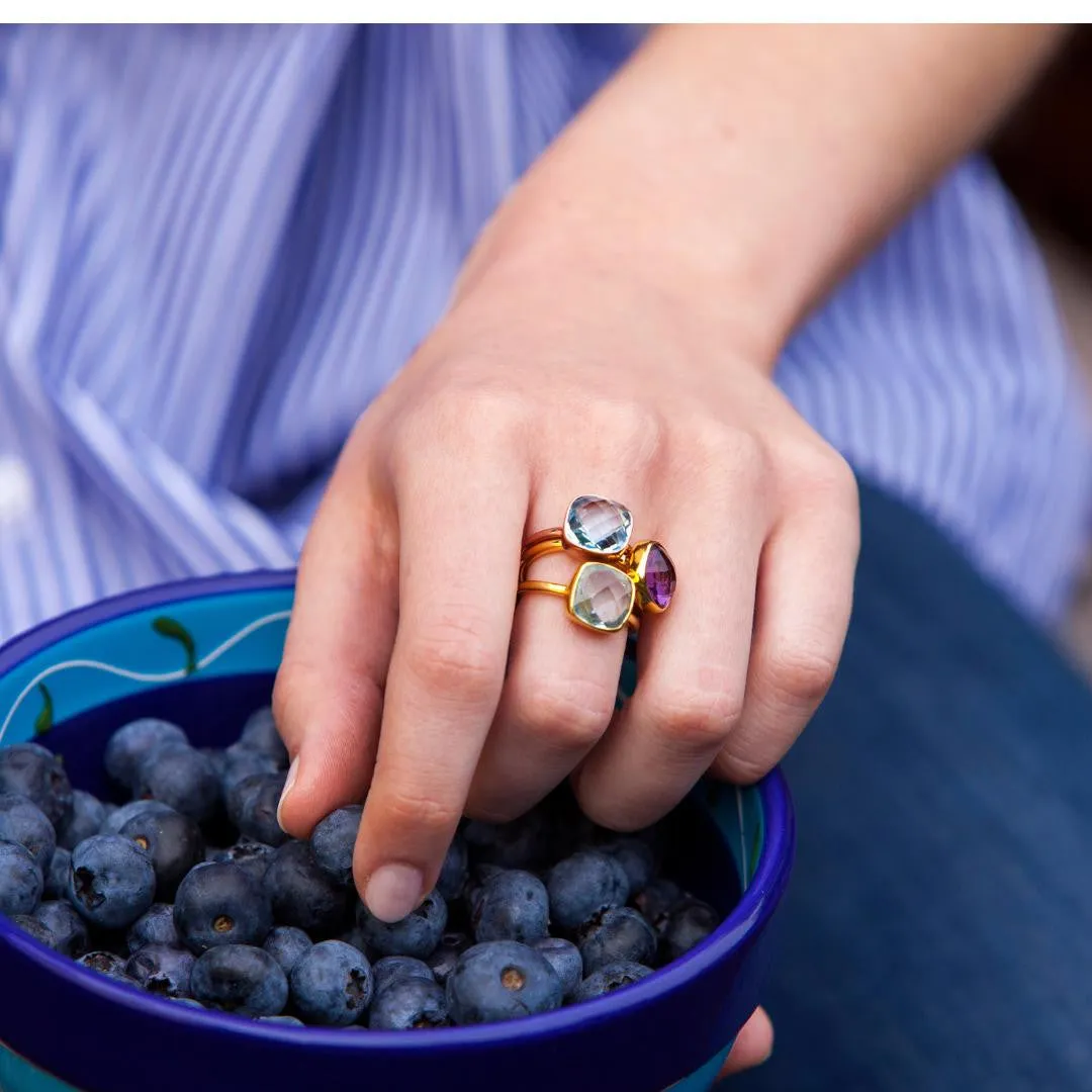 Green Amethyst Cocktail Ring | Rose Gold