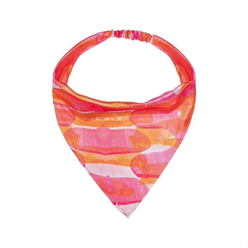 Hair Drama Co Abstract Headscarf Headband with Elastic - Pink