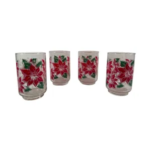 Libbey Vintage Poinsettia Glasses (Set of 4)