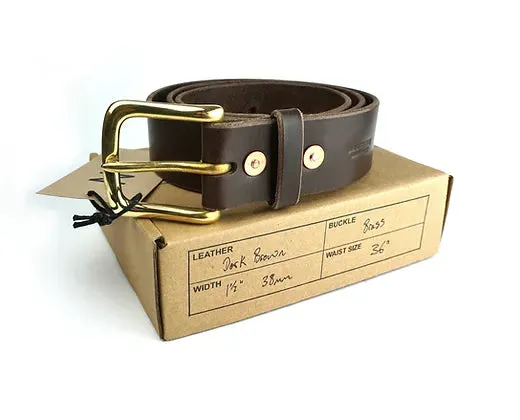 Neil Griffin Leather brass buckle belt 1.5"