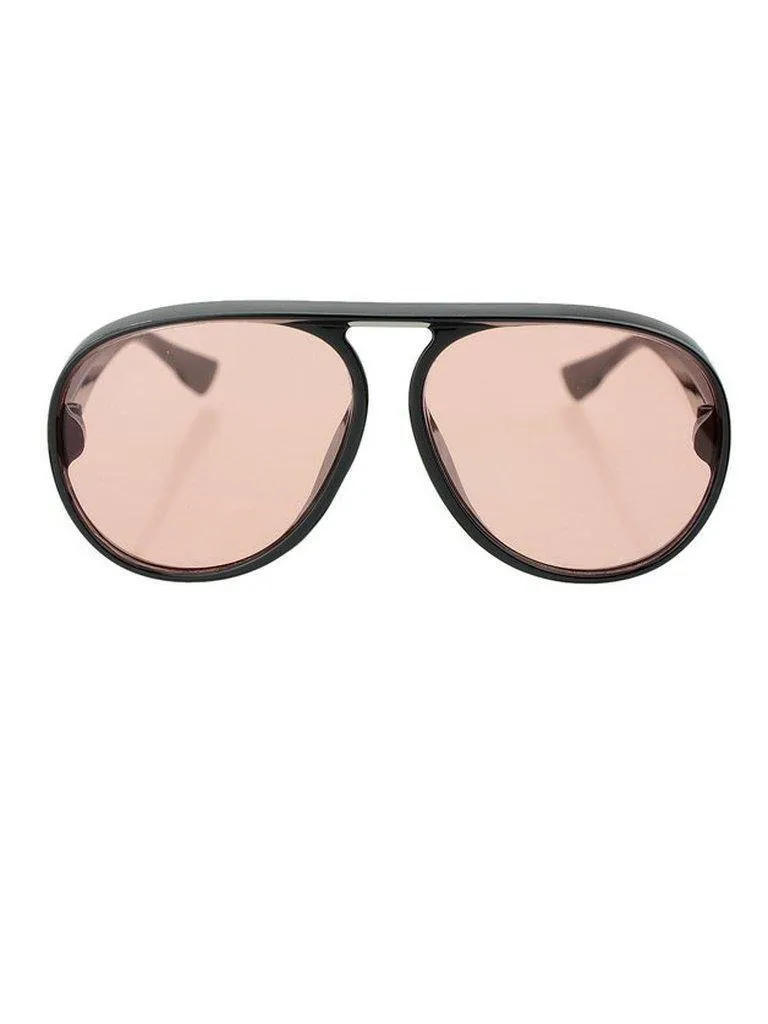 Pink Large Frame Thick Side Sunglasses