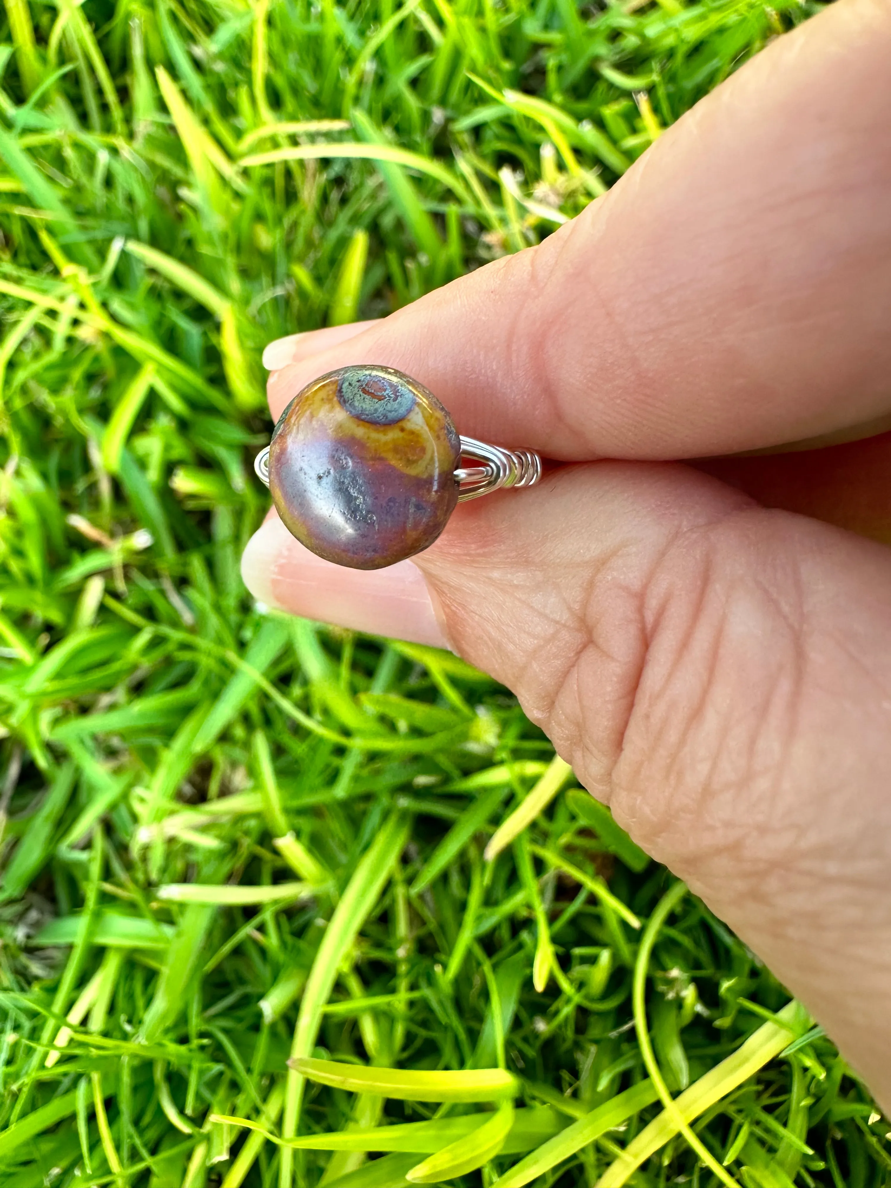 Precious Gemstone Wire Wrapped Rings