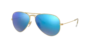 RAY BAN AVIATOR LARGE METAL GOLD | BLUE MIRROR