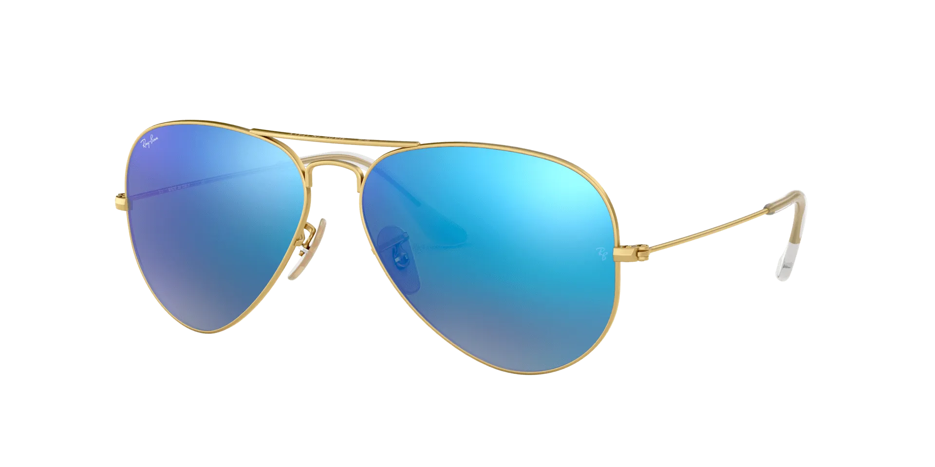 RAY BAN AVIATOR LARGE METAL GOLD | BLUE MIRROR