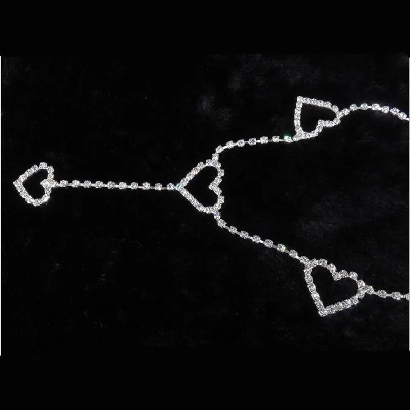 Rhinestone Heart Chain Belt