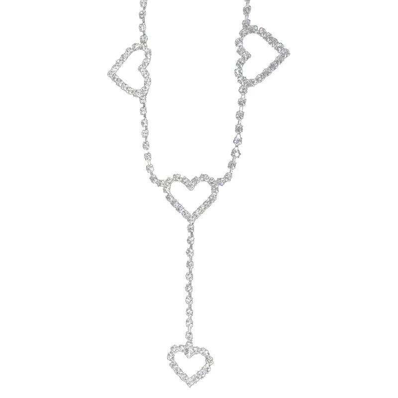 Rhinestone Heart Chain Belt