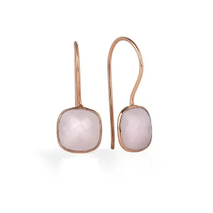 Rose Quartz Earrings | Rose Gold