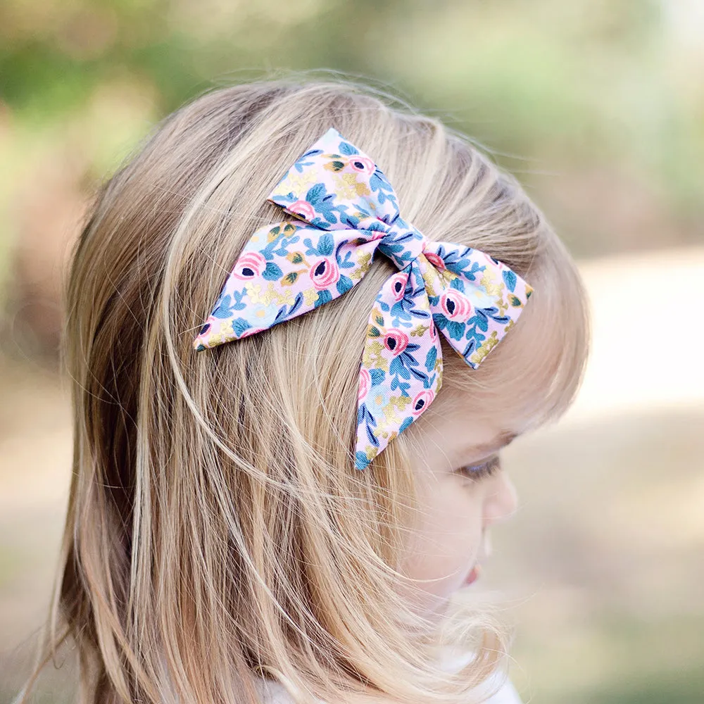 Sailor Bow Clip Or Headband / Rosa In Violet