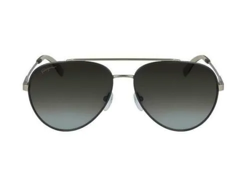 Salvatore Ferragamo Polarized Grey Gradient Aviator Sunglasses, 100% UV Protection