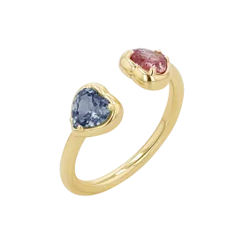 Sapphire Heart Duo Wrap Ring